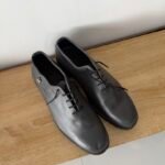 Black Leather Lace-Up Shoes