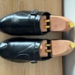 Black Leather Monk Strap Shoes